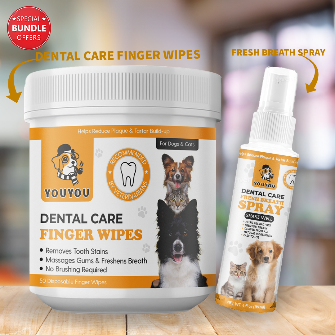 Pet Dental Care Bundle (Finger Wipes & Spray)